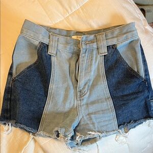 PacSun Two-Tone Blue Jean Shorts